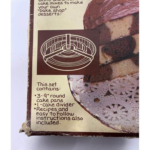 Vintage 1983 HOAN Checkerboard Cake Set Round Pan - Picture 4 of 10